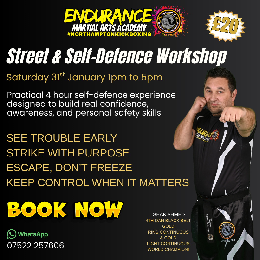 Street & Self-Defence Workshop – Northampton Practical Skills. Real Confidence. One Focused Afternoon.